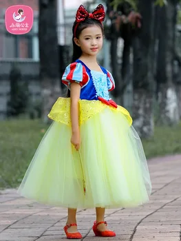 

New Girls Dresses Children Clothing Kids Snow White Princess Dress Christmas Party Cosplay Costume Dress Brand Kids Dress.YL50B