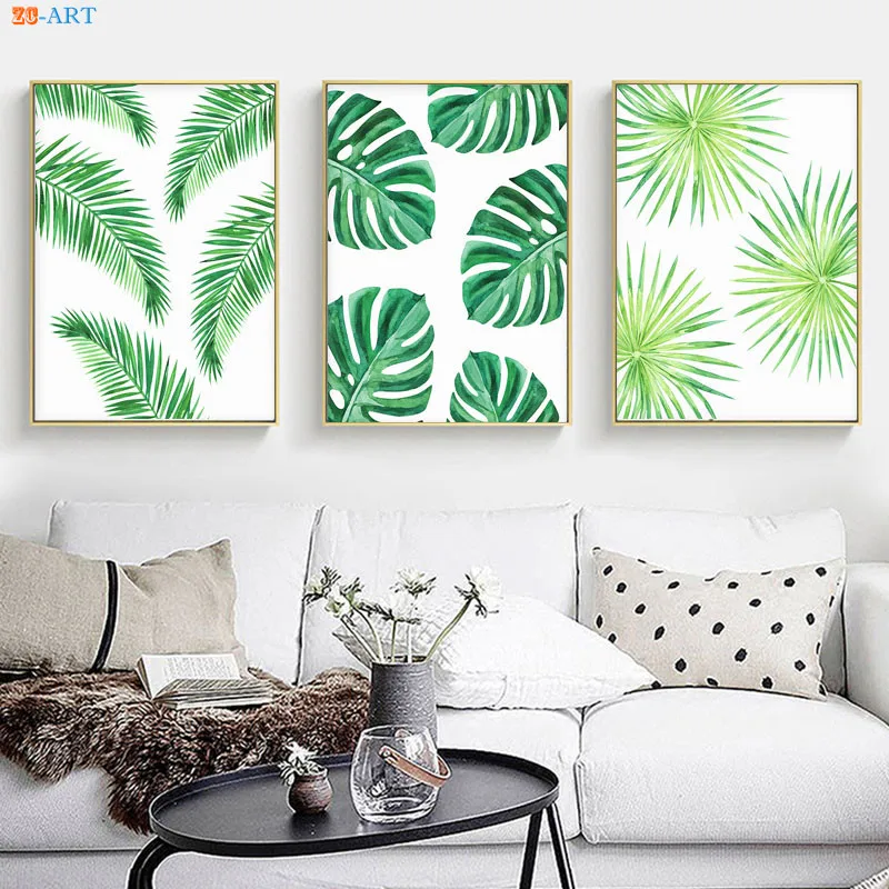 Palm Trees Prints Poster Tropical Botanical Leaves Canvas ...
