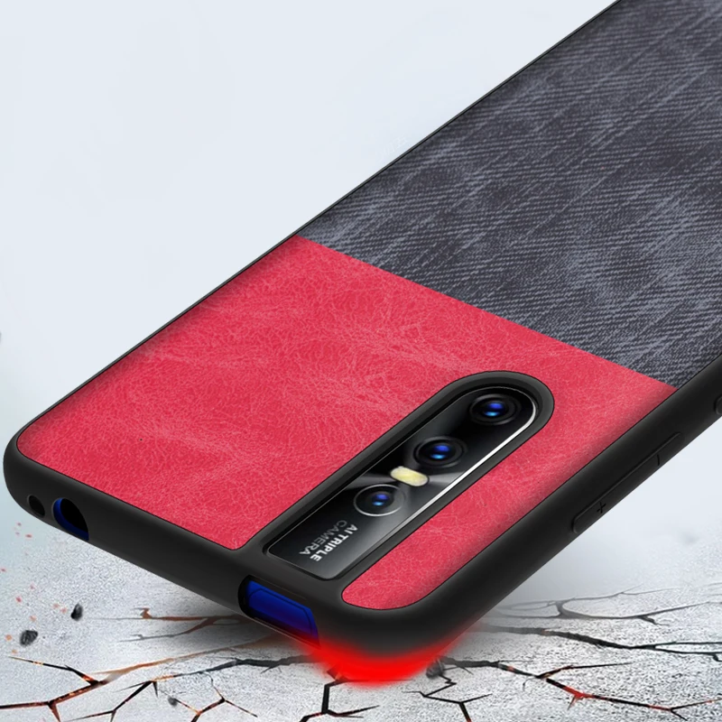 For Vivo V15 Pro Case V15 Fiber Silicone TPU + PC Shockproof Anti-knock Back Cover Coque For vivo V15 case V 15 Pro cover Fundas