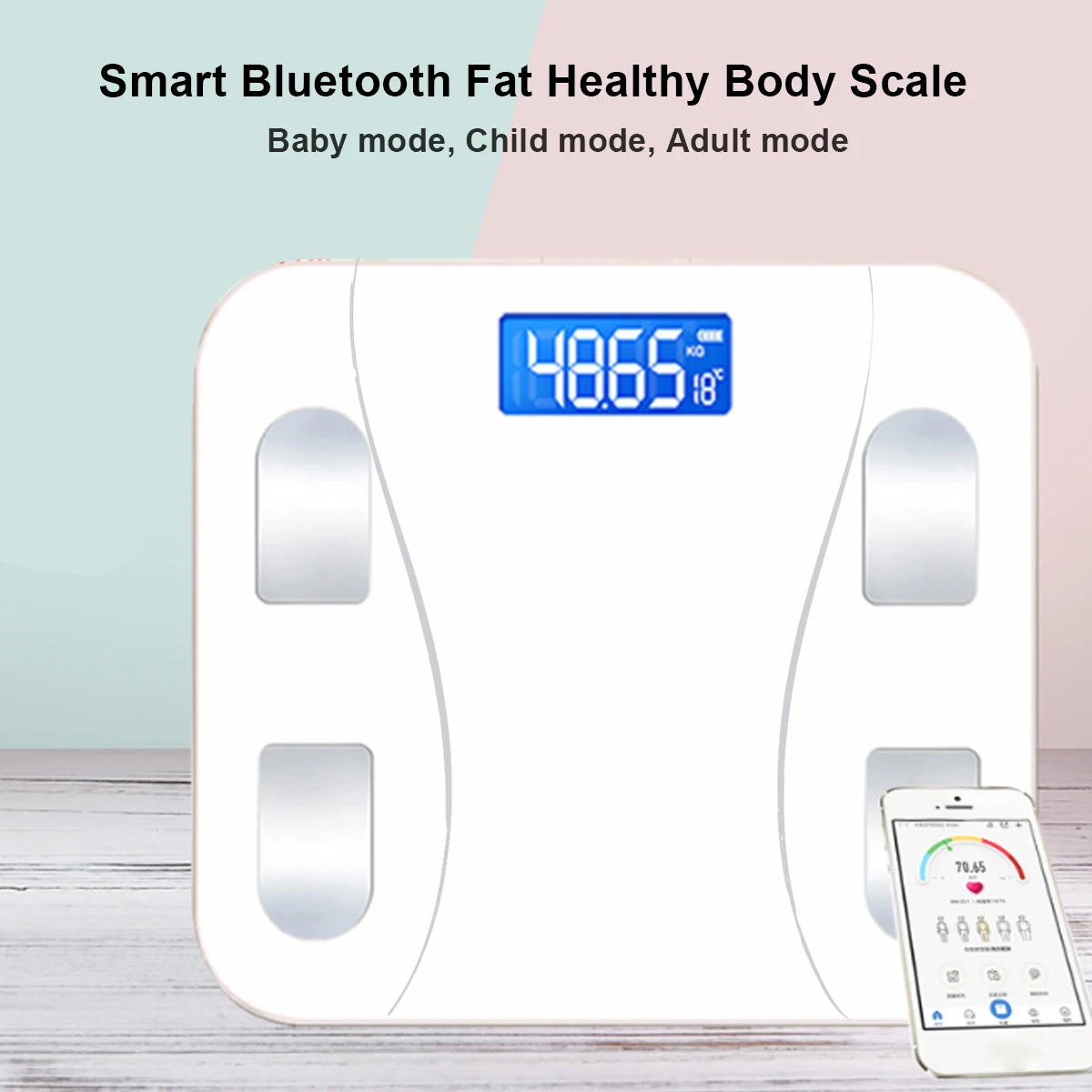 

AUGIENB bluetooth Body Fat Scale with IOS and Android App Smart Wireless Digital Bathroom BMI Weighing Scale