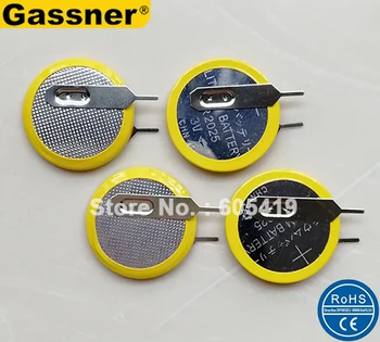 

400pcs/lot CR2025 3V Lithium Coin Cell Battery with Pins Tabs, Vertical Mounting Type for PCB Games