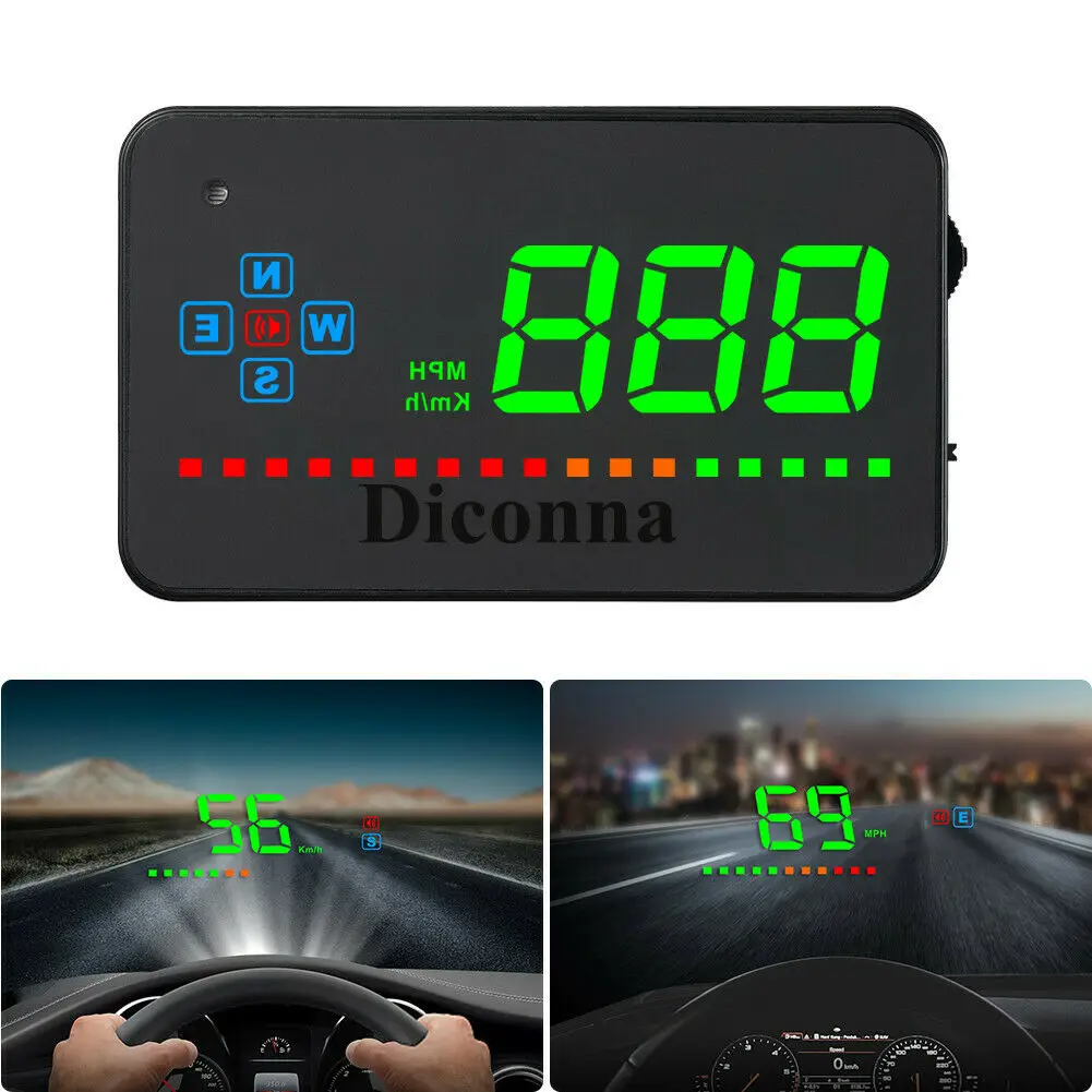 Цифровой gps электронная сигнализация Спидометр Универсальный HUD Предупреждение