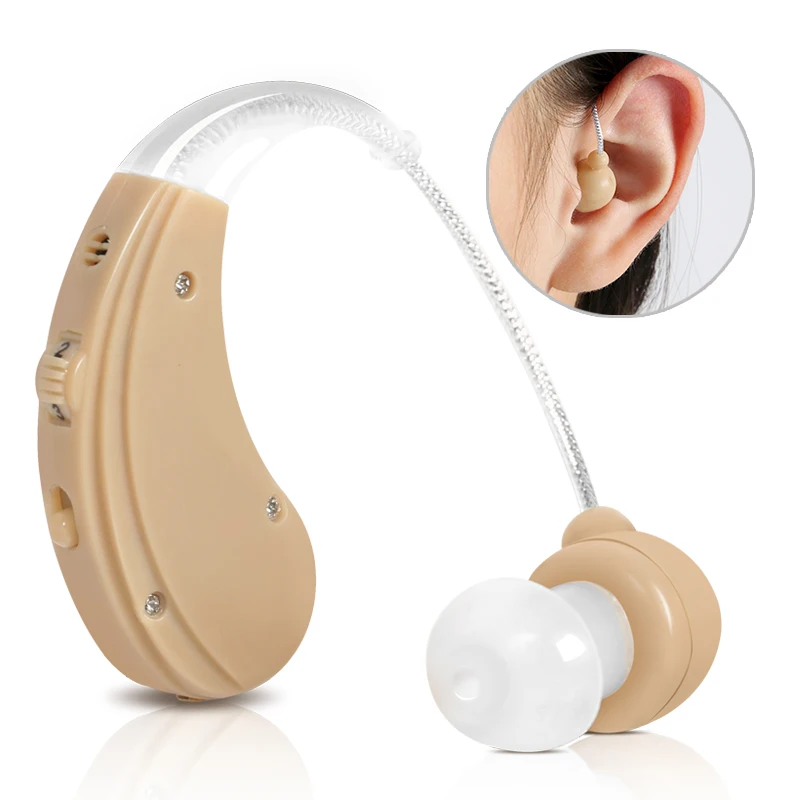 Cofoe Wireless BTE Hearing Aid Rechargeable Sound Amplifier Earphone for Old People Hearing Loss Hard Hearing Skin Blue Color