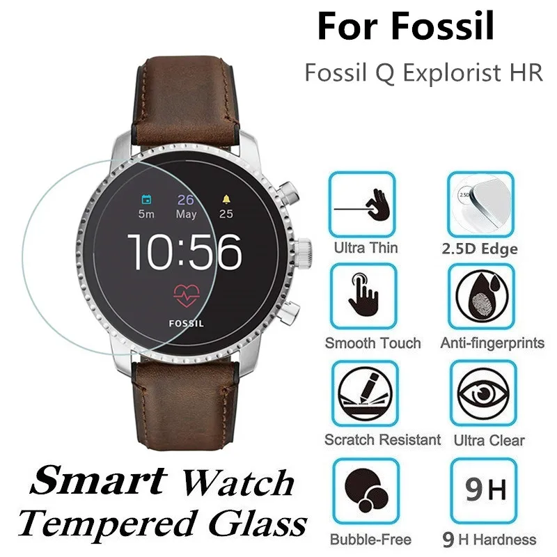 Закаленное стекло для Fossil Q Explorist HR защитная пленка экрана умных часов круглая D41