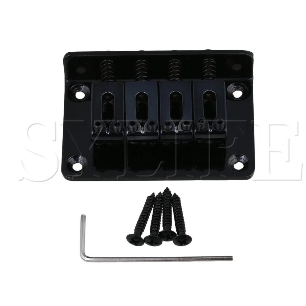 

Black 4 String Hardtail Tailpiece Bridge for Electric Ukelele Cigar Box Guitar