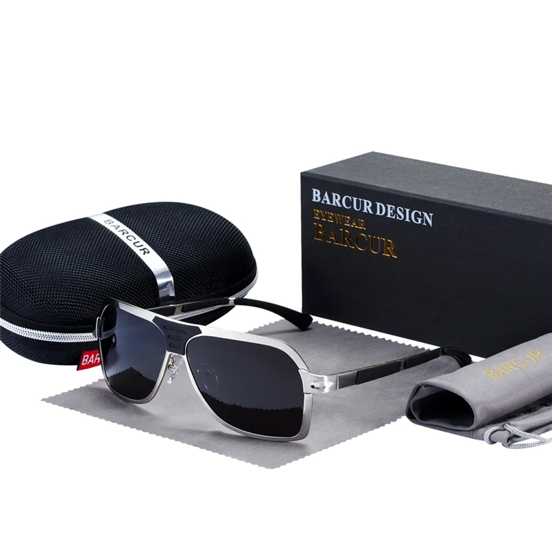 BARCUR черные очки мужские брендовые Дизайнерские мужские солнцезащитные очки для вождения поляризованные солнцезащитные очки мужские аксессуары