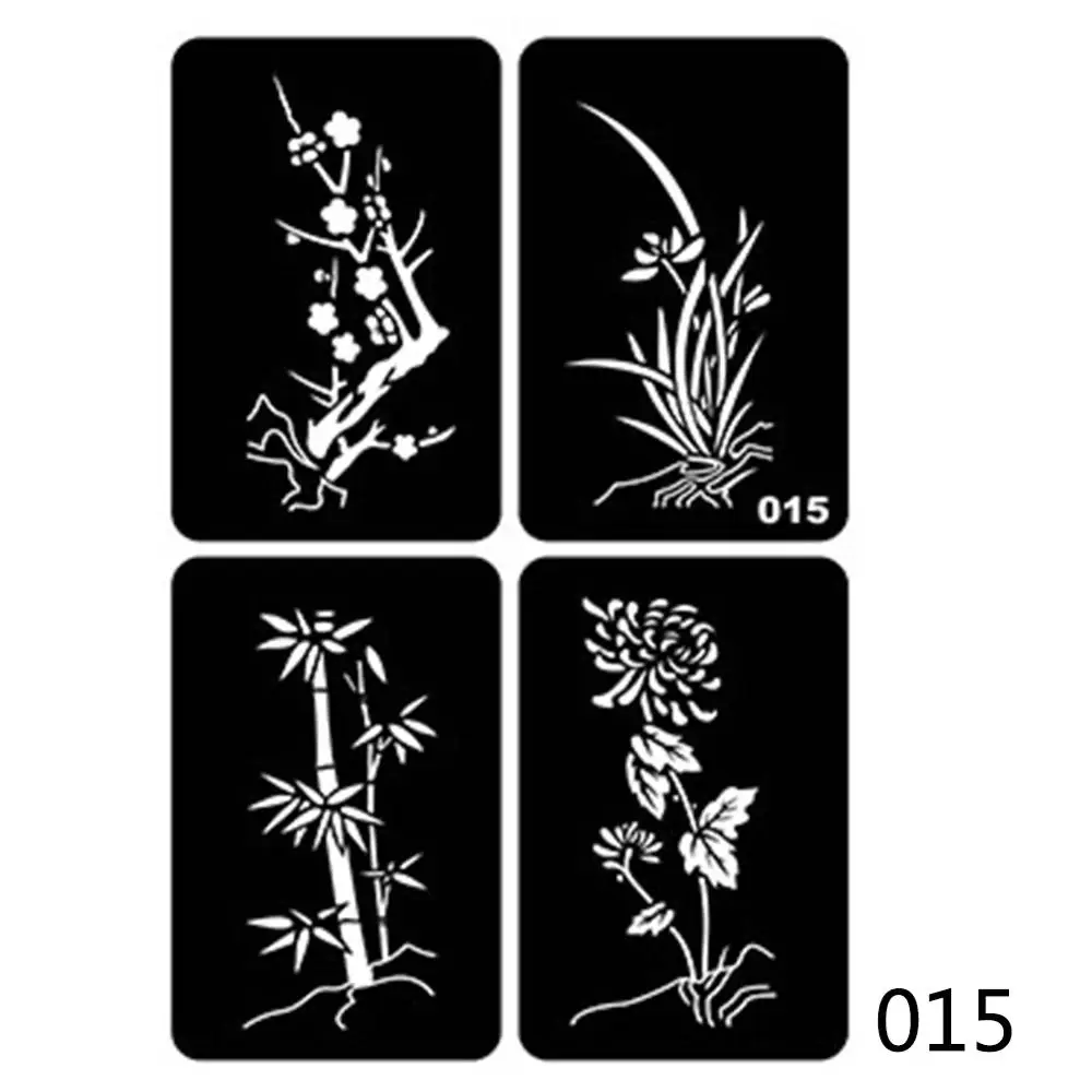 1PC Glitter Tattoo Stencil Drawing For Painting Airbrush Tattoo Stencils For Tattoos Temporary Henna Templates Stickers#275072 - Цвет: 15