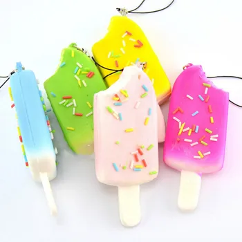 

1PCS 4cm X 10cm Bag Accessories Soft Scented Charms Bread Chocolate Sprinkles Popsicle Phone Straps