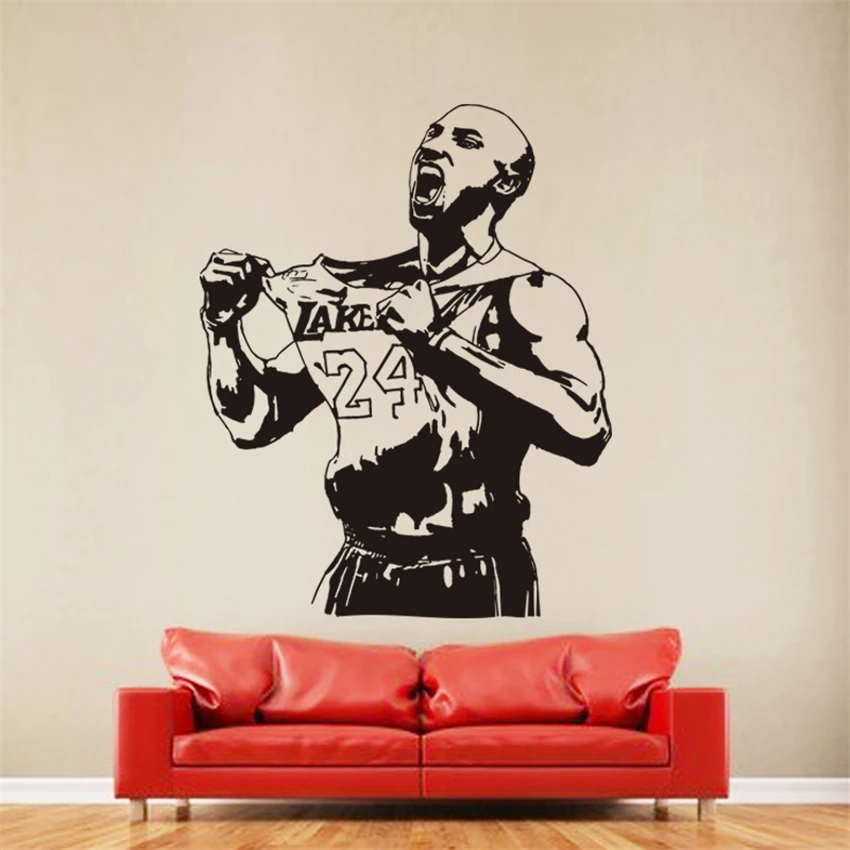 

Kobe Bryant wall sticker vinyl basketball player wall applique Art Decor Removable Vinyl Nursery Kids Room Wall Sticker MY153