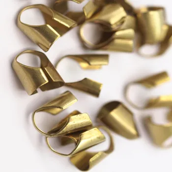 

50pc.. sz-7x11 mm Raw Brass Snake Chain Crimp Ends .. yL022