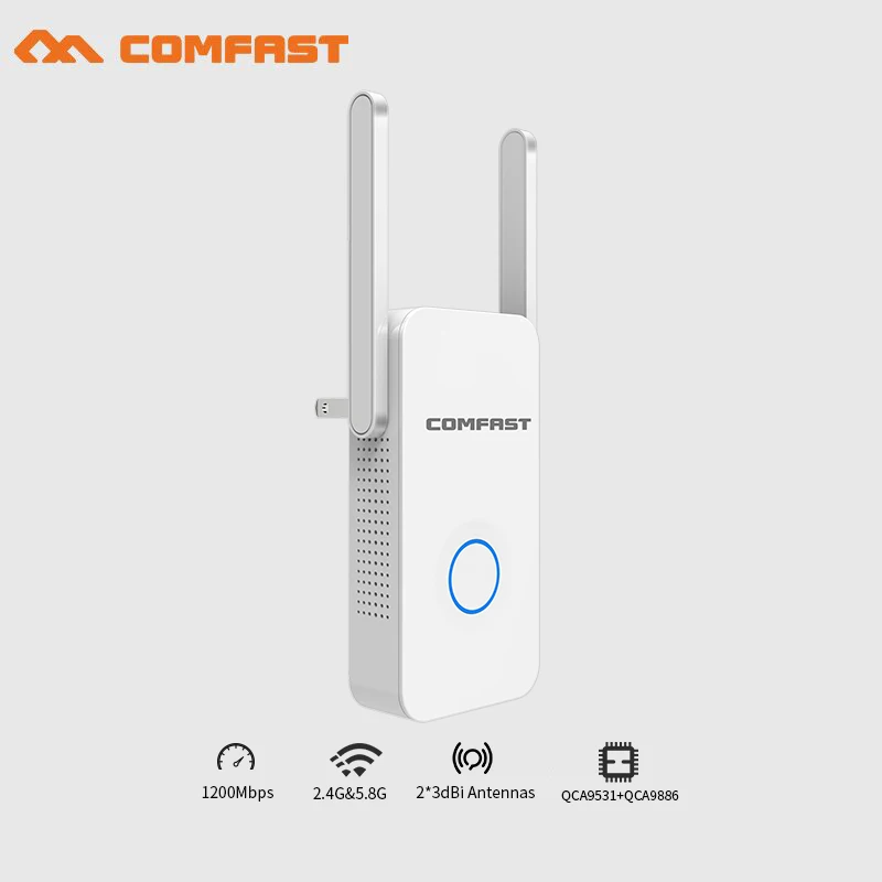 

2018~ 5Ghz wifi router 1200Mbps gigabit Wlan WiFi Repeater 802.11ac high power wifi range extender 2*3dbi antenna wifi amplifier