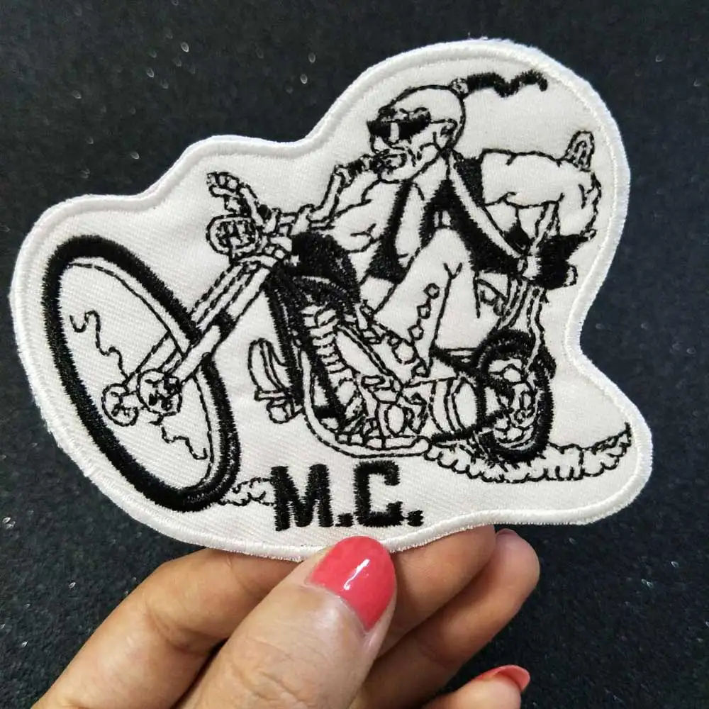 Нашивка для Байкерской куртки MC Skull Байкерский значок с вышивкой скелета