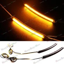 LED 46mm-49mm Fork Turn Signal Light Smoked Lens For Dyna Fat Bob&Motorcycle