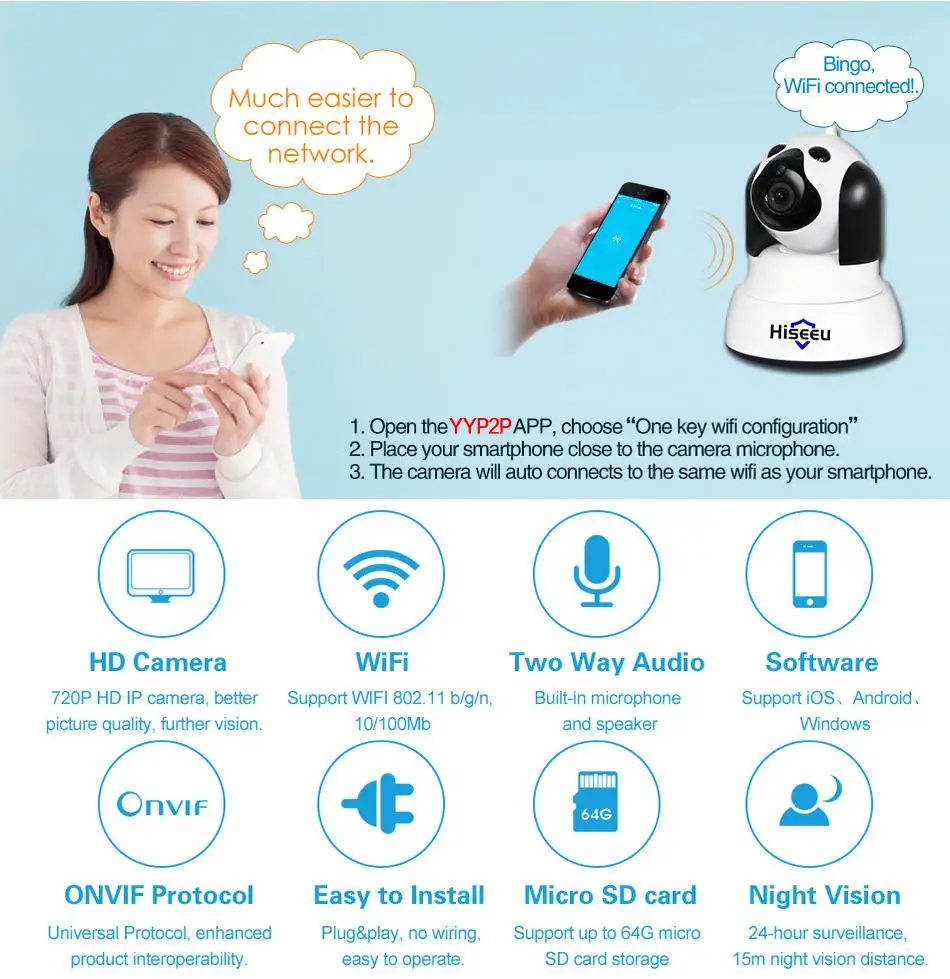 Ip-камера безопасности, Wifi, беспроводная смарт-камера для домашних животных, Wifi, камера видеонаблюдения, HD 720 P, ip-камера для помещений, Onvif, детский монитор