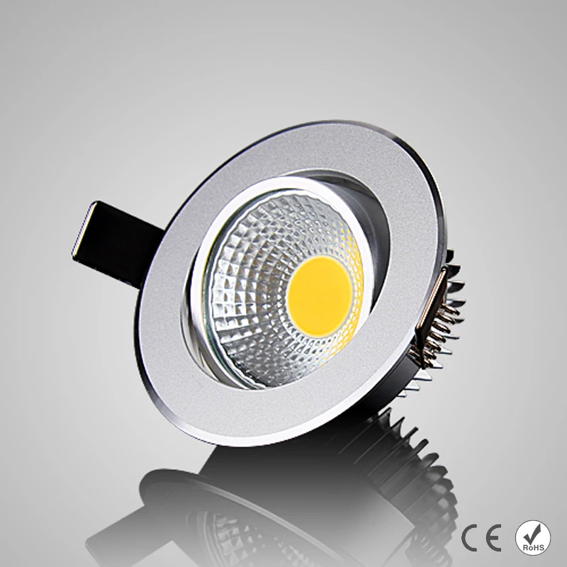 

Super Bright Silvery Aluminum Dimmable downlights Led Spot Light 3w 5w 7w 9W 12w recessed Lights Indoor Lighting