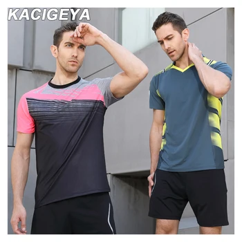 

New 2019 Badminton Tennis Shirts Men Custom Tennis Table Jersey Short-Sleeve Quick Dry Running T Shirt