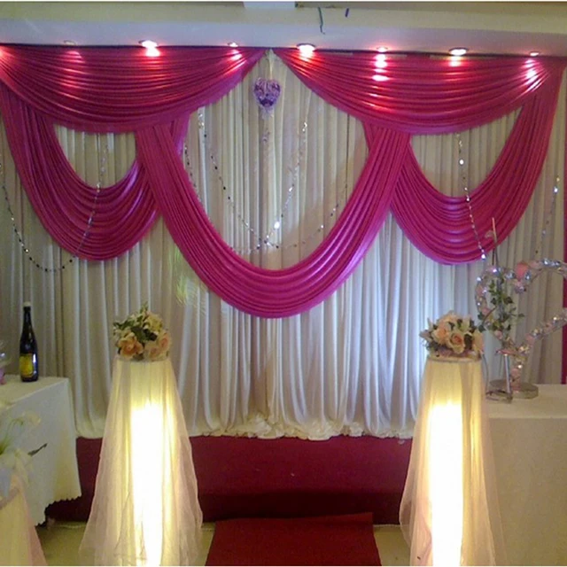 2017 New Arrival Deal Sales White And Hot Pink Wedding Backdrop Drape Decoration Stage Background Wall 2017 New Arrival Deal Sales White And Hot Pink Wedding Backdrop Drape Decoration Stage Background Wall