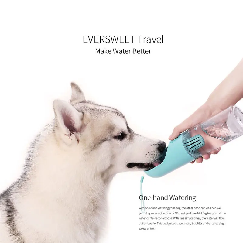 PETKIT портативная бутылка для воды для собак Eversweet, фильтрующая миска для воды, в одно касание, бутылка для домашних животных 400 мл/14 унций для питья кошек и собак