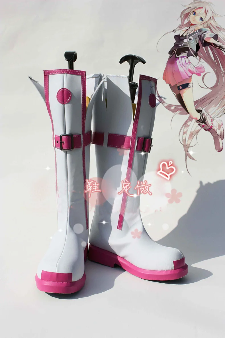 Anime High quality Vocaloid 3 IA Boots Cosplay costume shoes Custom Made Halloween Free Shipping | Тематическая одежда и