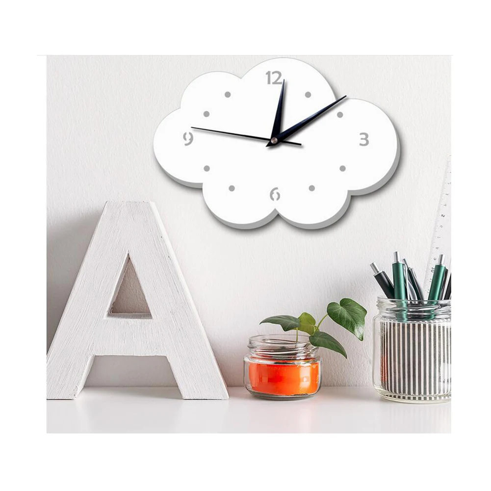 

1piece Nordic Cloud raindrop Shaped Wall Clock Kids Room Decor Baby Gender Neutral Wall Clock Nursery Baby Gift