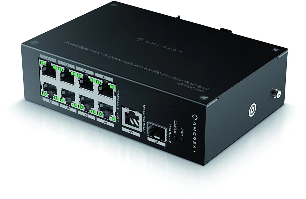 

JYTTEK Gigabit Uplink 9-Port POE+ Ethernet Switch with Metal Housing, 8-Ports POE+ (Plus) 802.3at 96w SFP Optical