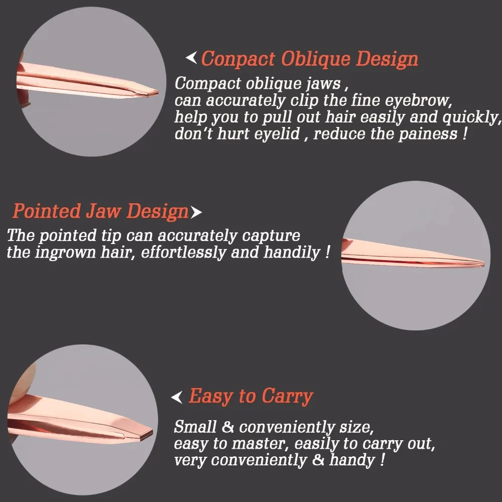 3 шт. пинцет для бровей Набор из розового золота с кожаные сумки для путешествий, чехол Триада Fix набор инструментов для ремонта уход за кожей лица удаления волос инструменты для макияжа кисть L0422