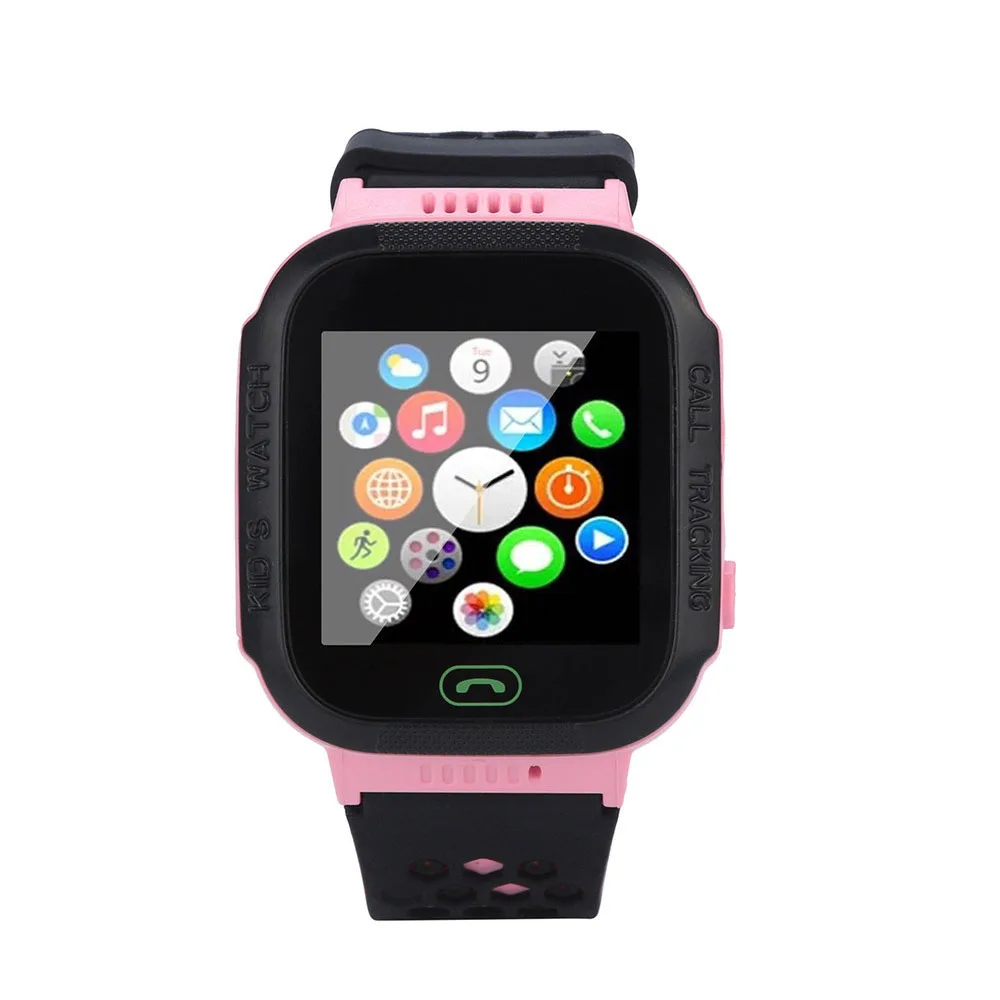 Умные часы телефон gps детские часы телефон трекер для детей умные наручные часы умные устройства для детей sim-карта для IOS Android - Цвет: Розовый