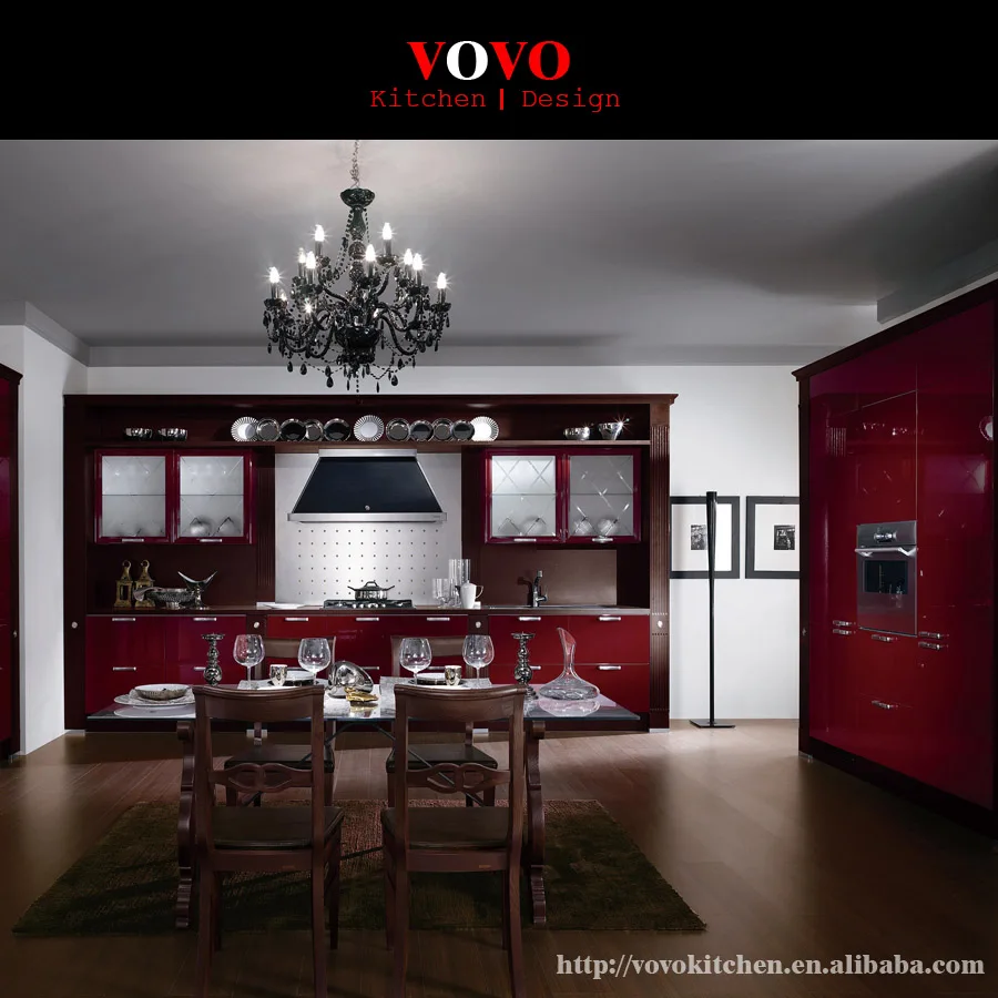 Online kopen wholesale rode melamine platen uit china rode ... Keuken zwart rood