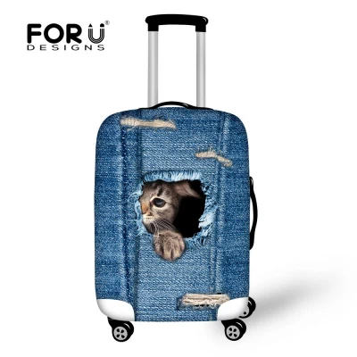 FORUDESIGNS/милый, с кошками, животными, с принтом, дорожный Багаж, защитный чехол для собаки, растягивающийся багажный чехол, 18-30 дюймов, чемодан, эластичное покрытие - Цвет: C3302M
