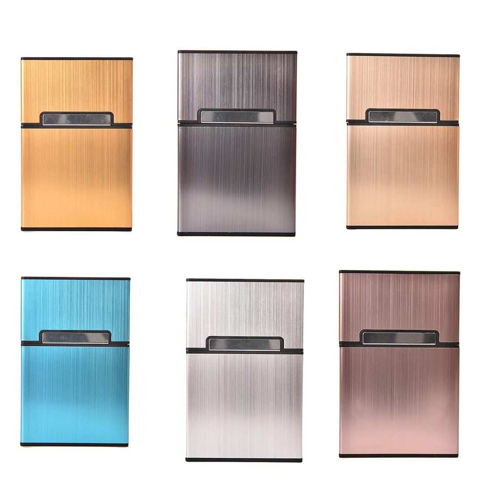 

1pc Portable Men's Light Aluminum Pocket Cigar Cigarette Case Box Storage Tobacco Holder Container