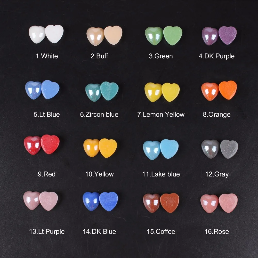 

18 Color Ceramic Beads Half Heart Pearl Nail art Beads Mix Color 6mm-12mm 4 Sizes DIY Craft Flatback Pearls Stones free shipping