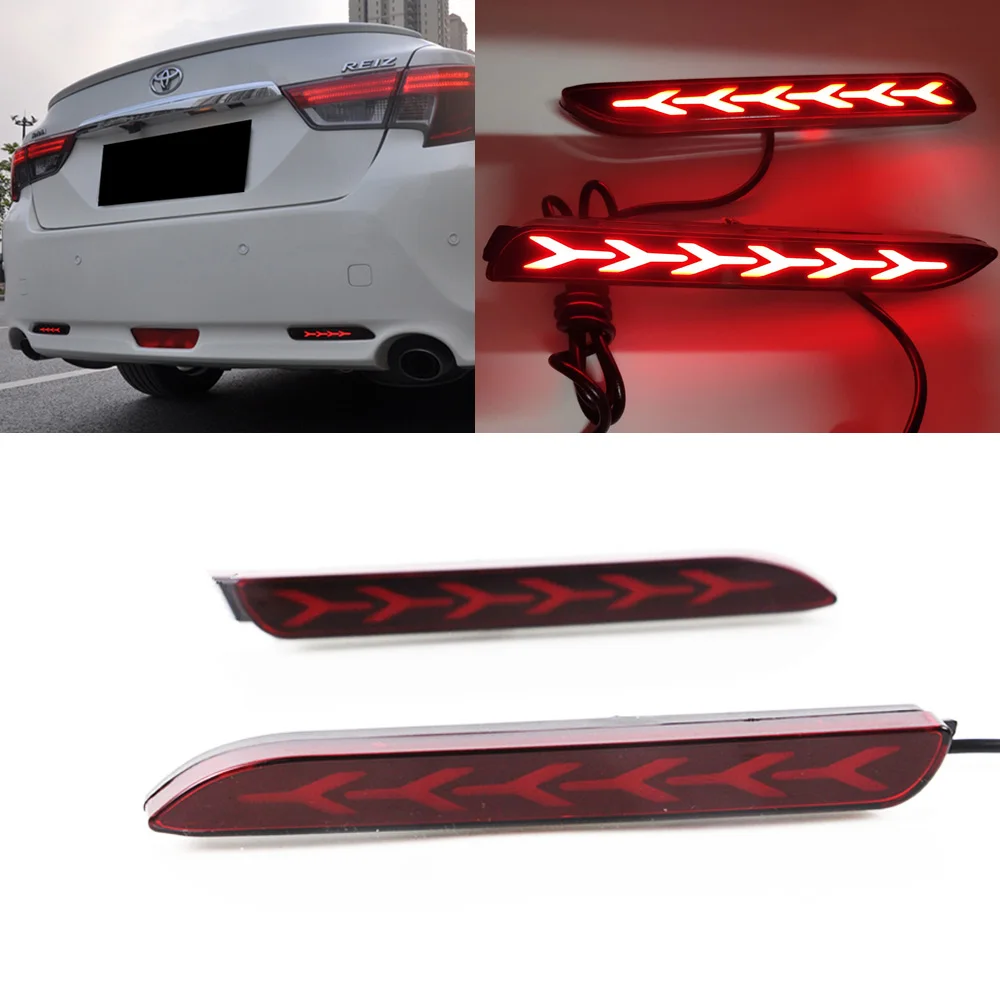 

Brilliant Red Lens Arrow Style LED Bumper Reflectors Tail Brake Lights Rear Replacement Fog Lamps For Lexus Toyota