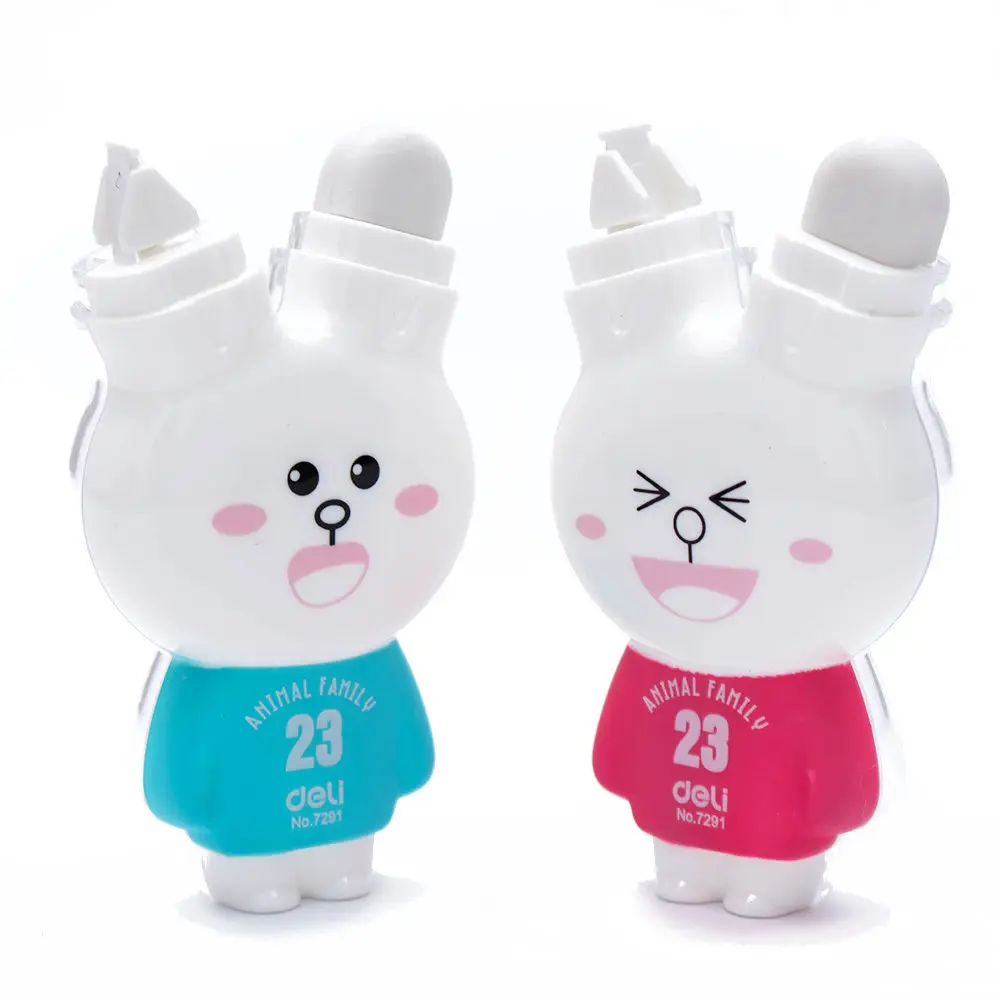 

Kawaii Stationery Correction Tape Cartoon Rabbit Correction Tape Fix with double eraser Office School Supplies Correction Fluid