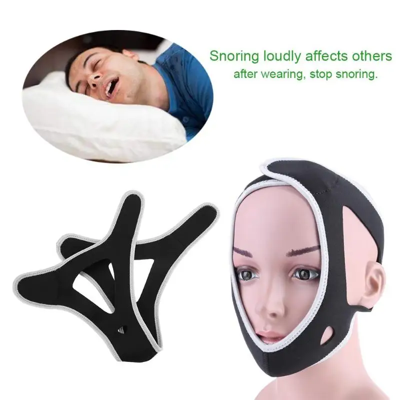 1pcs Sleep Mask Triangle Anti snore Headband Snore Belt Stop Snoring Jaw Support Strap for Women