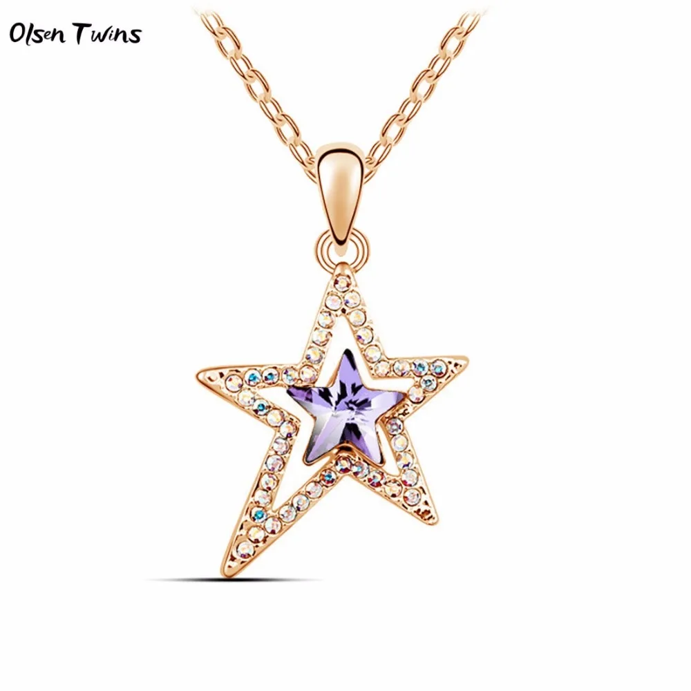 Olsen Twins Austrian Crystal Pentagram Five pointed Star Pendant ...