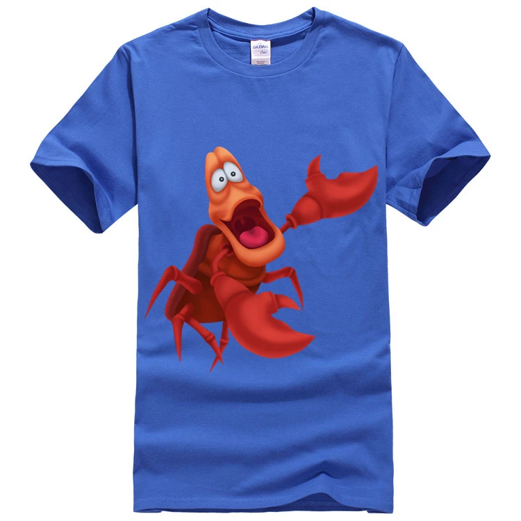 リトルマーメイドセバスチャンカニかわいいロゴ男性夏のtシャツブルーブラック黄色カジュアルフィットネス漫画tシャツチームミスティックtシャツ Men Summer T Shirtsummer T Shirt Aliexpress