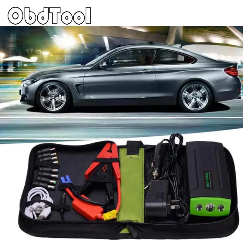 

Green Multifunction 30000mAh Car Jump Starter Mini Emergency Charger Battery Booster Power Bank Jump Starter for Car Phone
