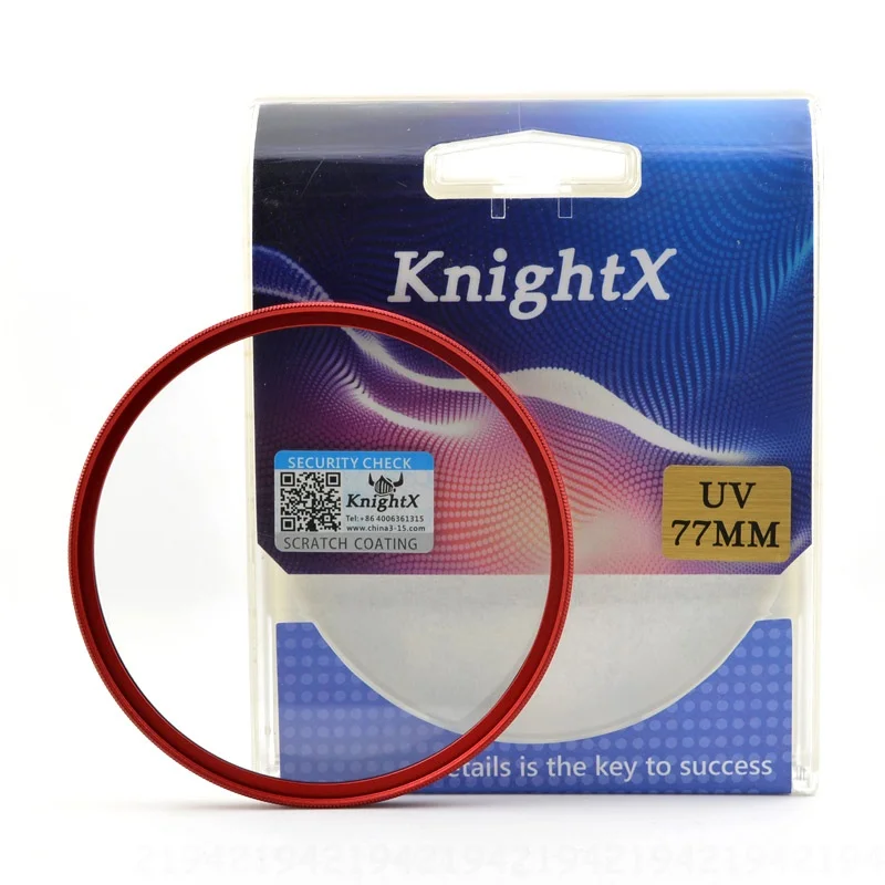 KnightX CPL 52 мм 58 мм 67 мм 77 мм звезда FLD УФ Цветной nd фильтр объектива для Canon Nikon d5200 d3300 100d D3100 D3200 D5100 300d 1200d - Цвет: Red Frame UV