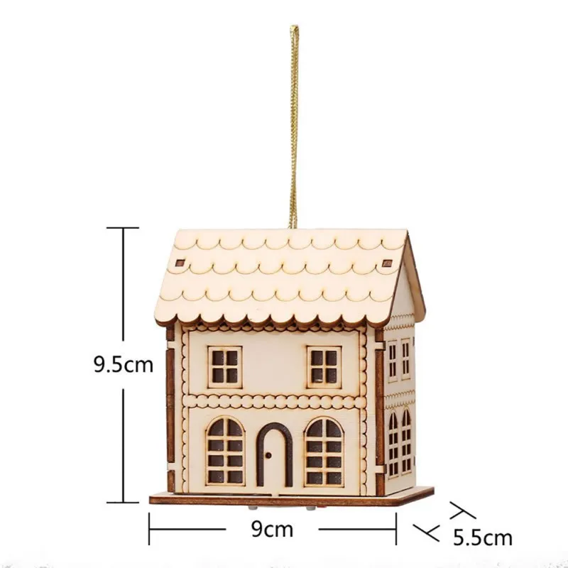 Рождественский светодиодный светильник, светящийся деревянный дом, домашний рабочий стол, Вечерние Декорации, Праздничные рождественские украшения, статуэтка, украшение детской комнаты
