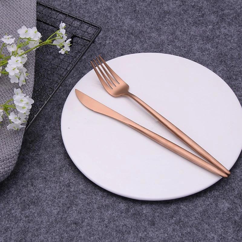 24pcs-KuBac-Hommi-18-10-Stainless-Steel-Steak-Knife-Fork-Matte-Rose-Gold-Cutlery-Set-Dinnerware (2)