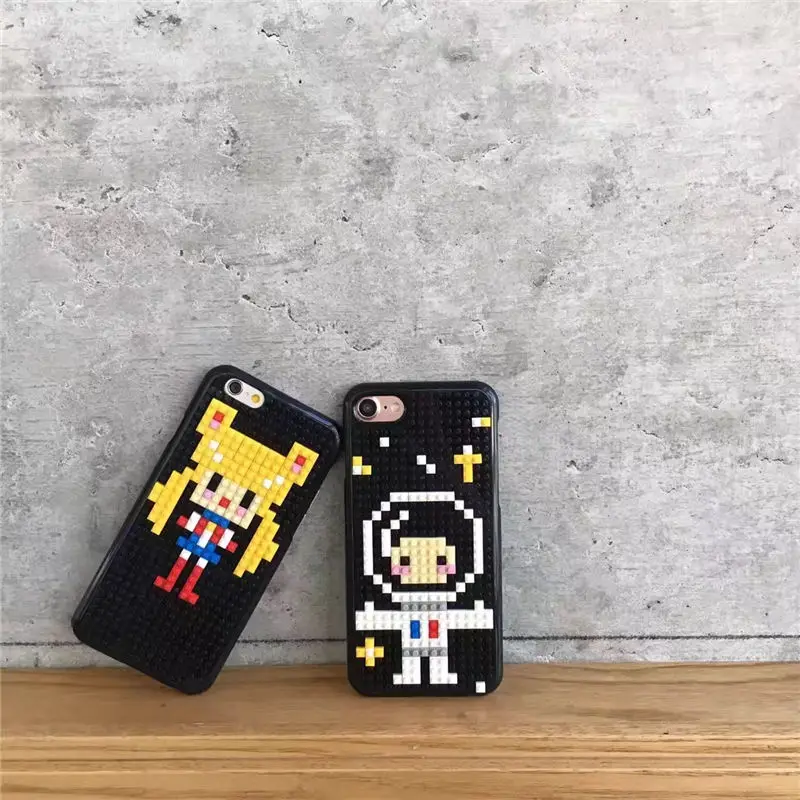 New 3D Stereo Case DIY Building Blocks Cell Phone Case for iPhone 6G