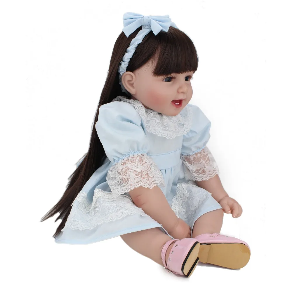 Силиконовая кукла Reborn Baby развивающая Детская Принцесса 22 дюйма тканевая