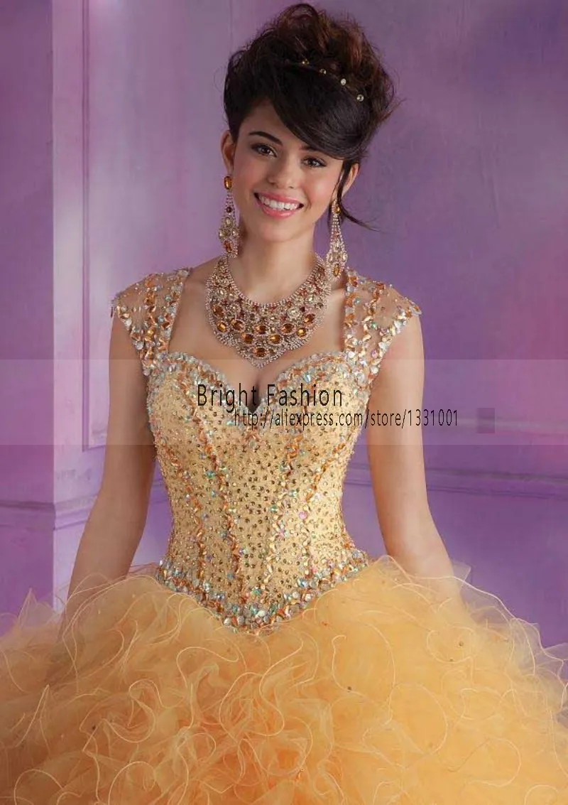 Light Gold Quinceanera Dresses 2016 New Fashion Quinceanera Ball Gowns
