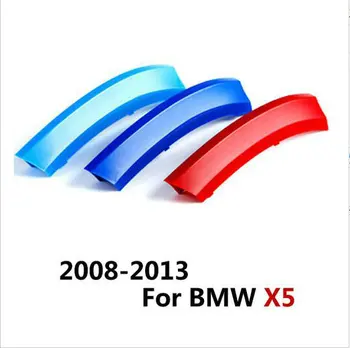 

3 Colors/Set ABS 3D M Car Styling Auto Car Front Grille Trim Stickers Cover Motorsport Stickers For Bmw E70 X5 2008-2013