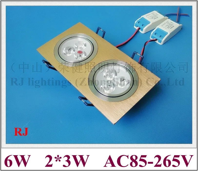 

grille LED downlight down light ceiling lamp light indoor embeded install 6W (2*3W) high power LED bead AC85-265V aluminum CE
