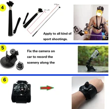 Gopro accessories set go pro kit mount SJCAM go pro Xiaomi Yi for Sony Act Cam HDR AS200V AS100V AZ1 mini FDR-X1000V/W 4 k