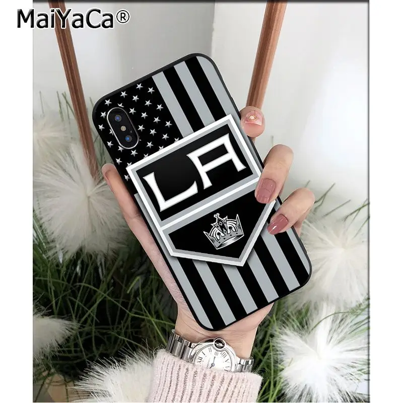 MaiYaCa Los Angeles Kings мягкий, силиконовый, из ТПУ черный чехол для iPhone X XS MAX 6 6S 7 7plus 8 8Plus 5 5S XR