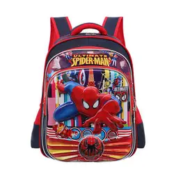 Новые модные детские ранцы дети Капитан Америка ортопедии Человек-паук школьные ранцы для мальчиков девочек Маленькая Принцесса рюкзак