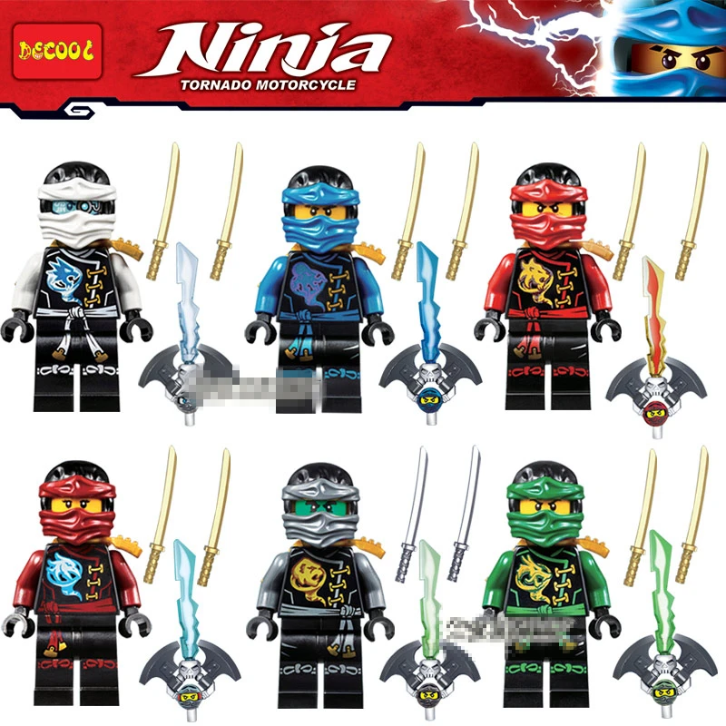 6pcs Ninjago Cole Zane Lloyd Kai Jay Nya Blocks Figures Building Blocks Toy Compatible With Lego