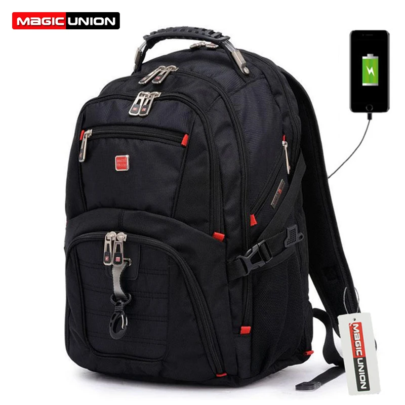 MAGIC UNION, рюкзак для ноутбука с зарядкой через usb, 15,6 дюймов, школьные сумки для мальчиков-подростков, водонепроницаемый рюкзак большой емкости